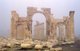 Syria: The entrance to the Great Colonnade in the early morning mist, Palmyra